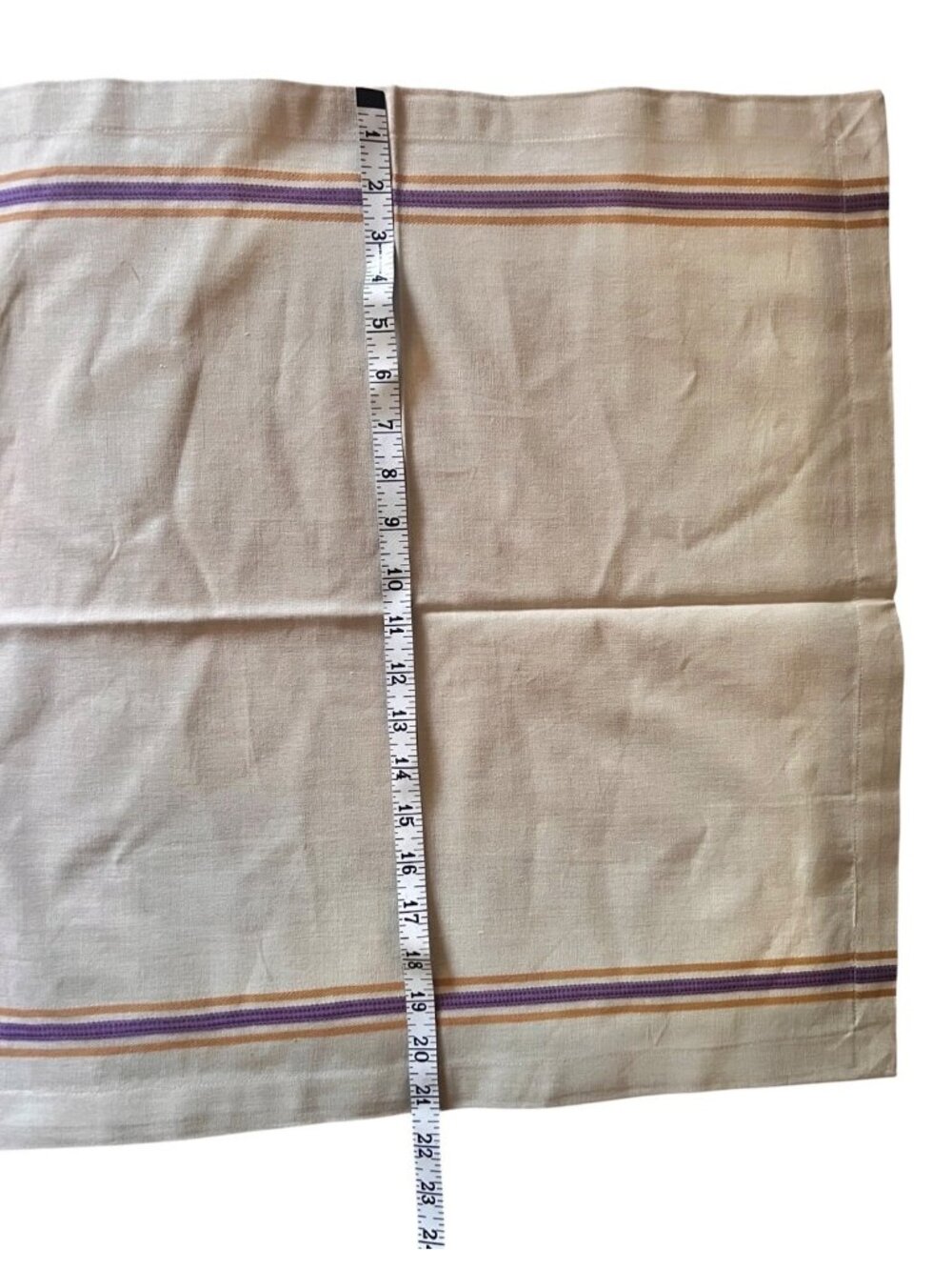 Crate & Barrel Riviera Napkin Set of 8  Beige Purple & Orange Stripes Cotton - Picture 7 of 11